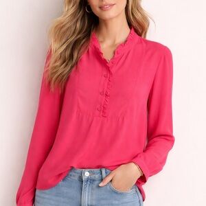 J. Crew | Ruffled V-Neck Long-Sleeve Blouse Sz 8 NWOT